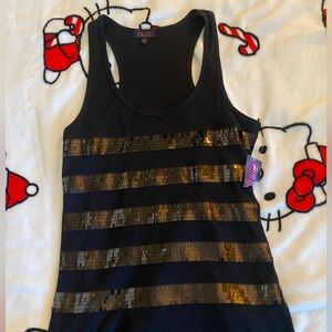 NWT Y2K GLO Jeans sequin ribbed tank top